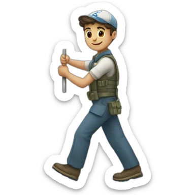 Charlie chaplen Carrying the flag of Israel sticker