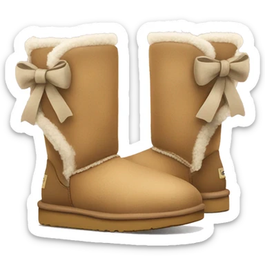 Cozy uggs with a bow sticker