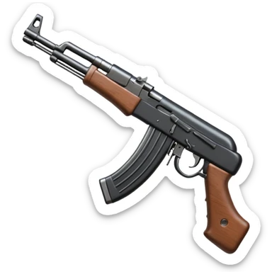 Ak 47 gun emoji in realestic and tilt it with some angle look more realestic like real gun sticker