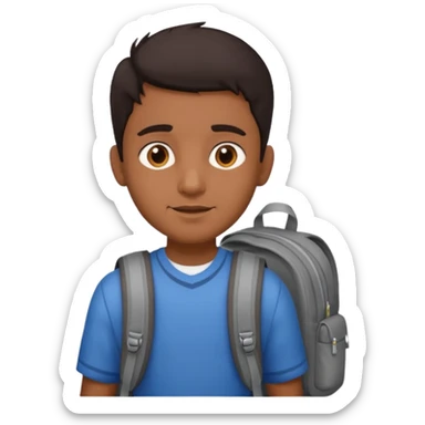 Indian male student, brown skin, dark hair sticker