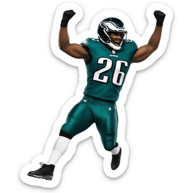 Philadelphia Eagles #26 celebration  sticker