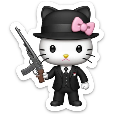 Gangster hello kitty sticker