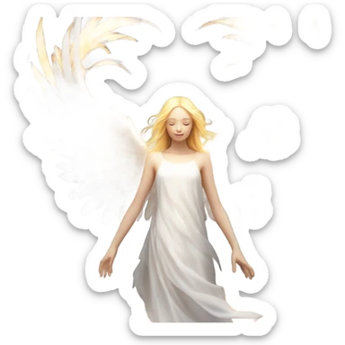 white angel, surrounded by fire
 sticker