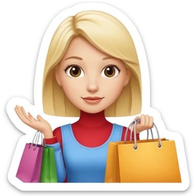 blonde white girl shopping with bags sticker