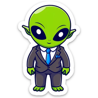 alien in a suit sticker