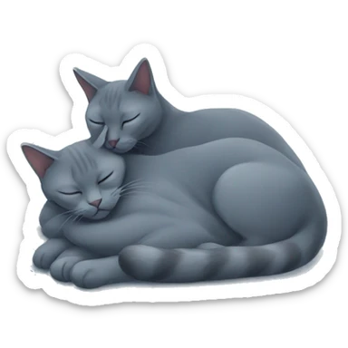 Two Russian Blue cats sleeping sticker