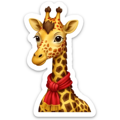 Giraffe with red Scarves sticker