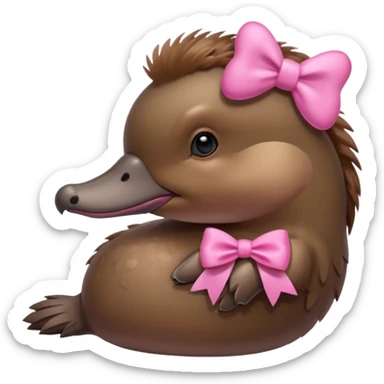 Platypus with a pink bow sticker