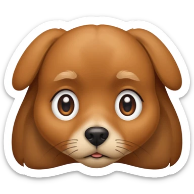 sad dog look, clear expression, big sad eyes, neutral background sticker