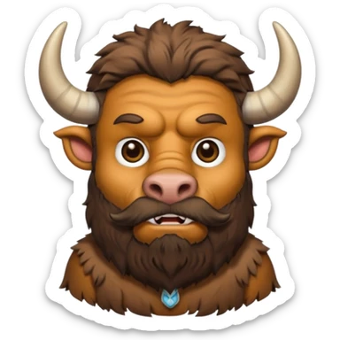 bearded buffalo with shirt sticker