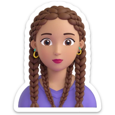 mujer con trenzas estilo hip hop sticker