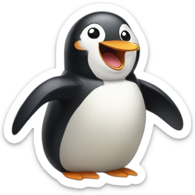 laughing shibi penguin sticker