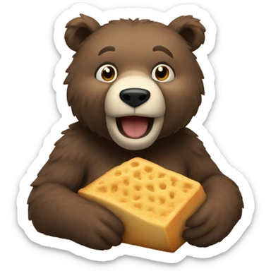 Urso comendo cenoura sticker