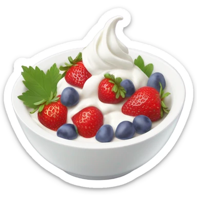 fruit yogurt bowl with strawberries and grapes sticker