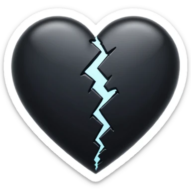 Black heart broken emoji sticker