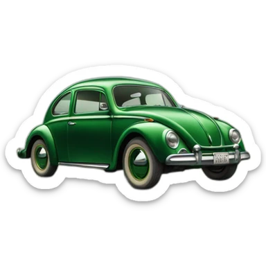 Dark green beetle car year 1951 sticker
