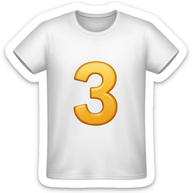 Maglietta bianca con il N 3 dietro sticker