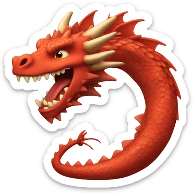 Dragón rojo gordo sticker