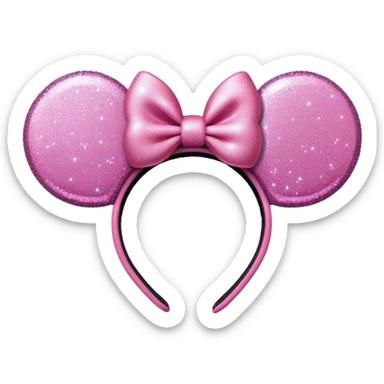 Minnie Mouse ears headband with glitter sticker