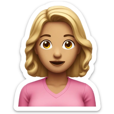 🤷🏼‍♀️ with pink shirt sticker