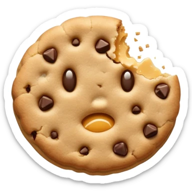 curious cookie with a bite taken out sticker