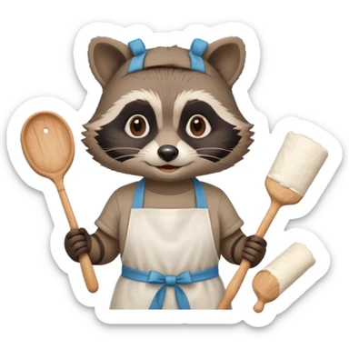 baker raccoon sticker