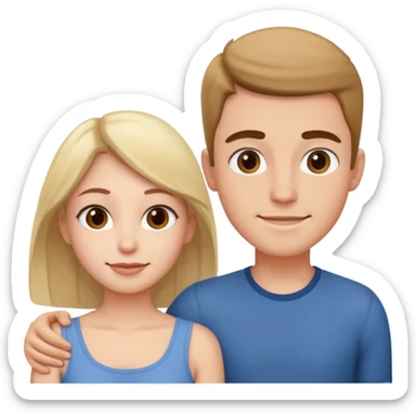 two people in dialogue, chest up, friendly expressions sticker