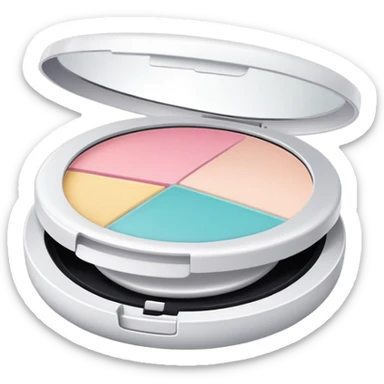 empty makeup compact icon, open to show it's finished sticker