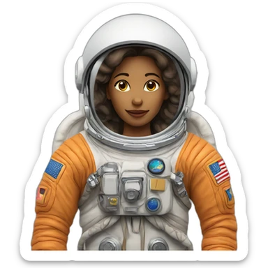 astronaut woman in space sticker