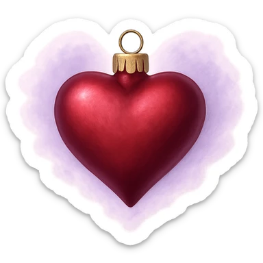 christmas heart with a delicate lavender mist  , remove background sticker
