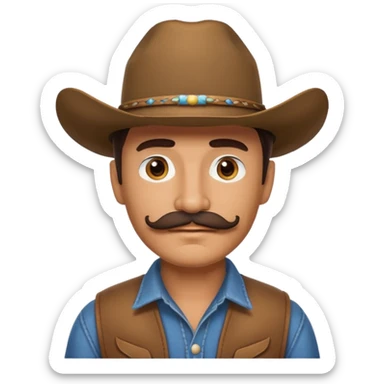 Cara de un vaquero guapo sticker