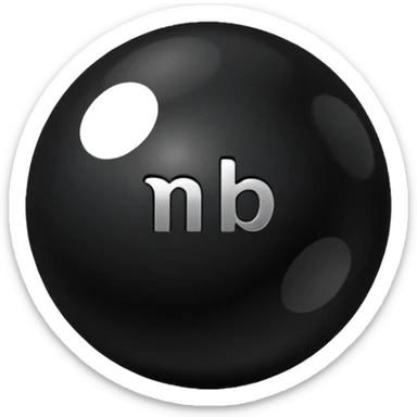 Black Ball with MB written on it sticker
