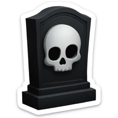 a black grave with the letters RIP sticker
