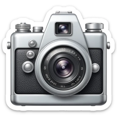 cute vintage silver colored camera sticker