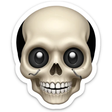 If it's not too difficult, draw a skull with a smile, and have hearts drawn in pencil in its eye sockets, with a transparent background. sticker