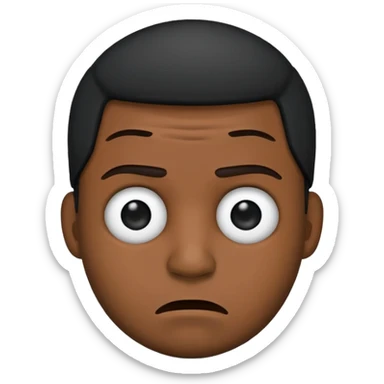 Black man emoji with a frown sticker
