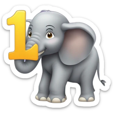 Sign that says Number 1 Fan with an Elephant sticker