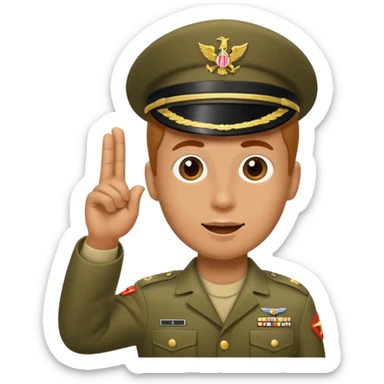 Penis doing army salute sticker