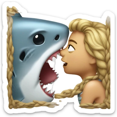 Shark kiss love sticker