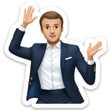 Macron et trompe qui dance sticker