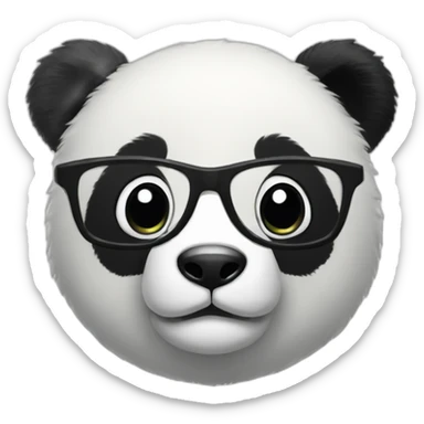 a nerdy panda sticker