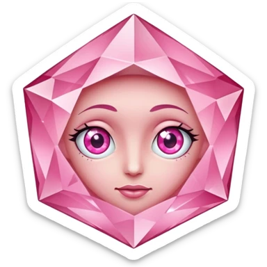 pink diamond with eyes but no face sticker