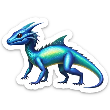 Colorful Shiny Exotic Amaura-Salandit-Aurorus-Fakémon-hybrid-creature (full body)  sticker