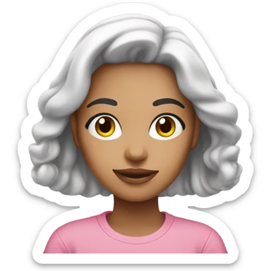 Latina girl white tone with pink sweatshirt sticker