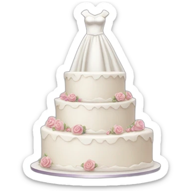 wedding cake in front of the wedding dress sticker