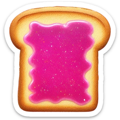 Toast with hot pink jelly and glitter  sticker