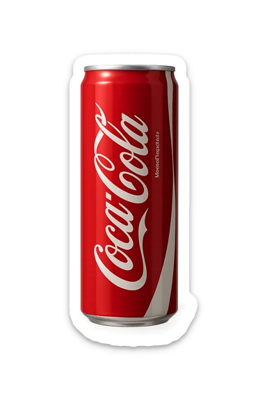 coca cola iperrealistica fluttua in aria sticker