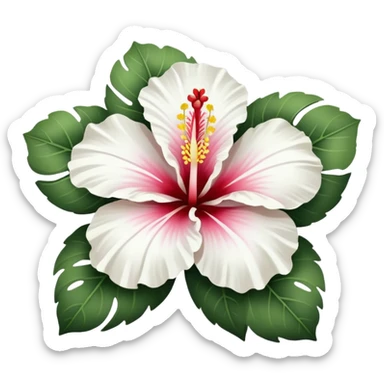 An white hibiscus emoji to copy and paste sticker