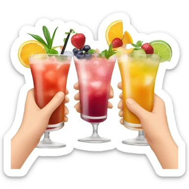 Three cocktails in hands sticker
