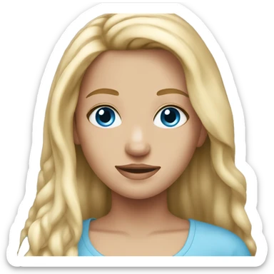 the girl with long blonde hair and sky blue eyes  sticker